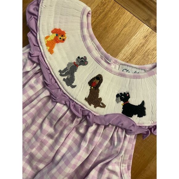 Frilly Little Things Girls Disney Lady & Tramp Dress Size 3T Smocked - Picture 2 of 5